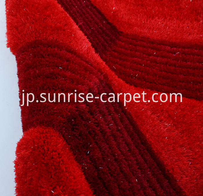 シルク3D&4Dシャギーラグレッド Silk 3D & 4D Shaggy Rug Red